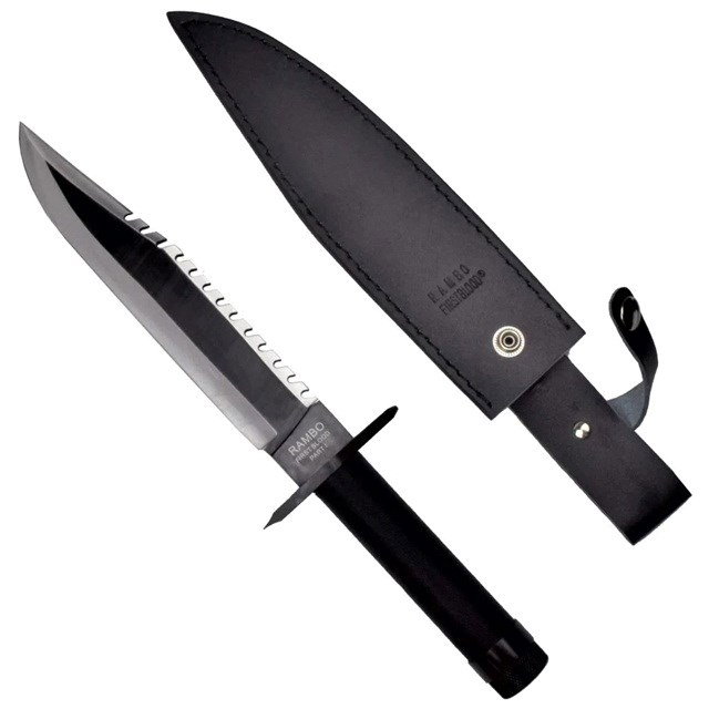 Cinema Classic Rambo I Large knife with leather scabbard CC-H1 360 mm Black
